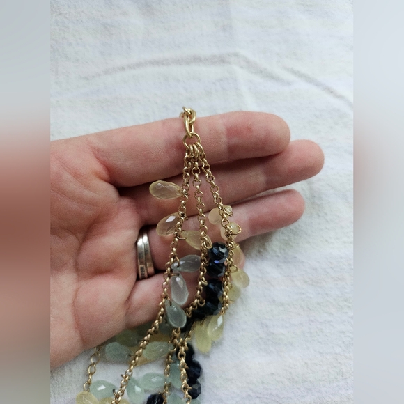 New Lia Sophia Refresh Necklace, Glass & Resin Beads, Gold, Blue, NWOB - Picture 7 of 12